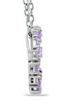 3/4 ct. t.w. Amethyst and Diamond Circle Necklace, Sterling Silver