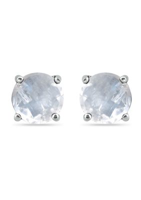 Belk & Co 6mm Round Faceted Moonstone Solitaire Earrings, Sterling Silver, DS -  5400463PE1118MSF