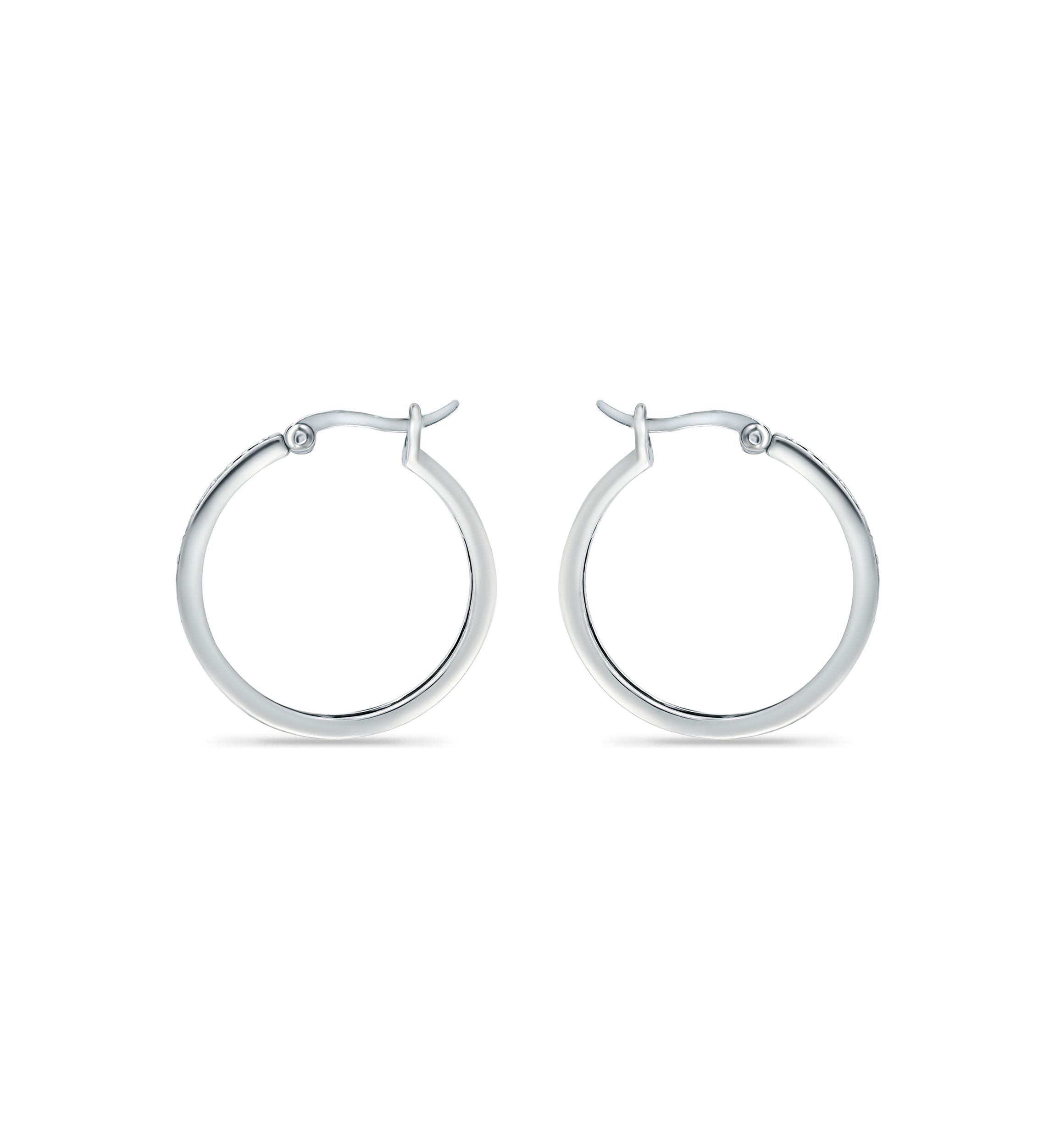 1/3 ct. t.w. Blue Topaz Hoop Earrings in Sterling Silver
