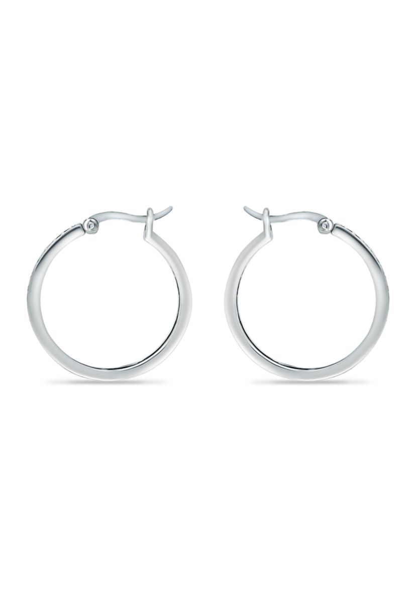 1/3 ct. t.w. Peridot Hoop Earrings in Sterling Silver