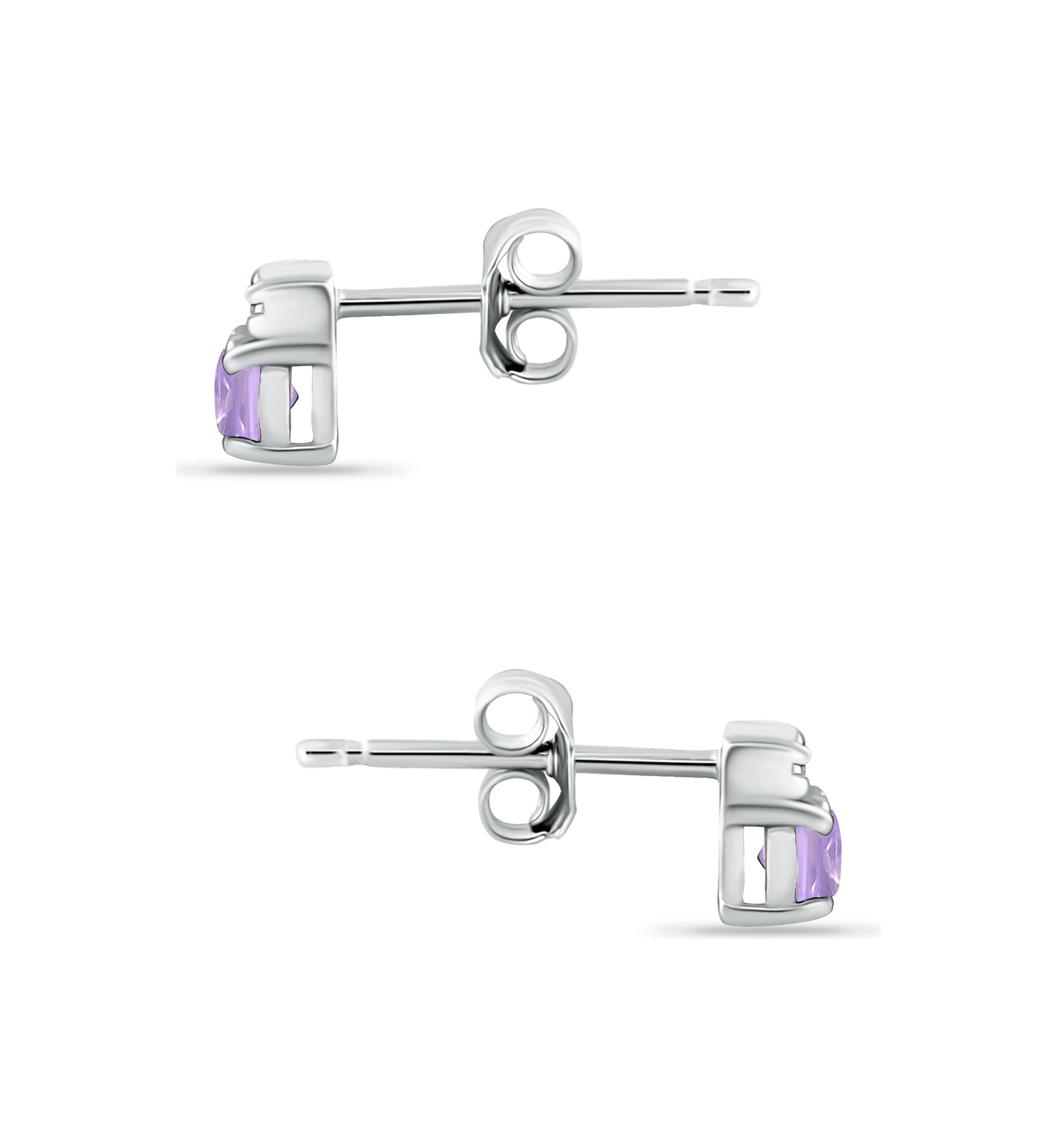3/4 ct. t.w. Amethyst and White Topaz Bar Earrings, Sterling Silver