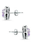 1.5 ct. t.w. Amethyst and White Topaz Flower Earrings, Sterling Silver