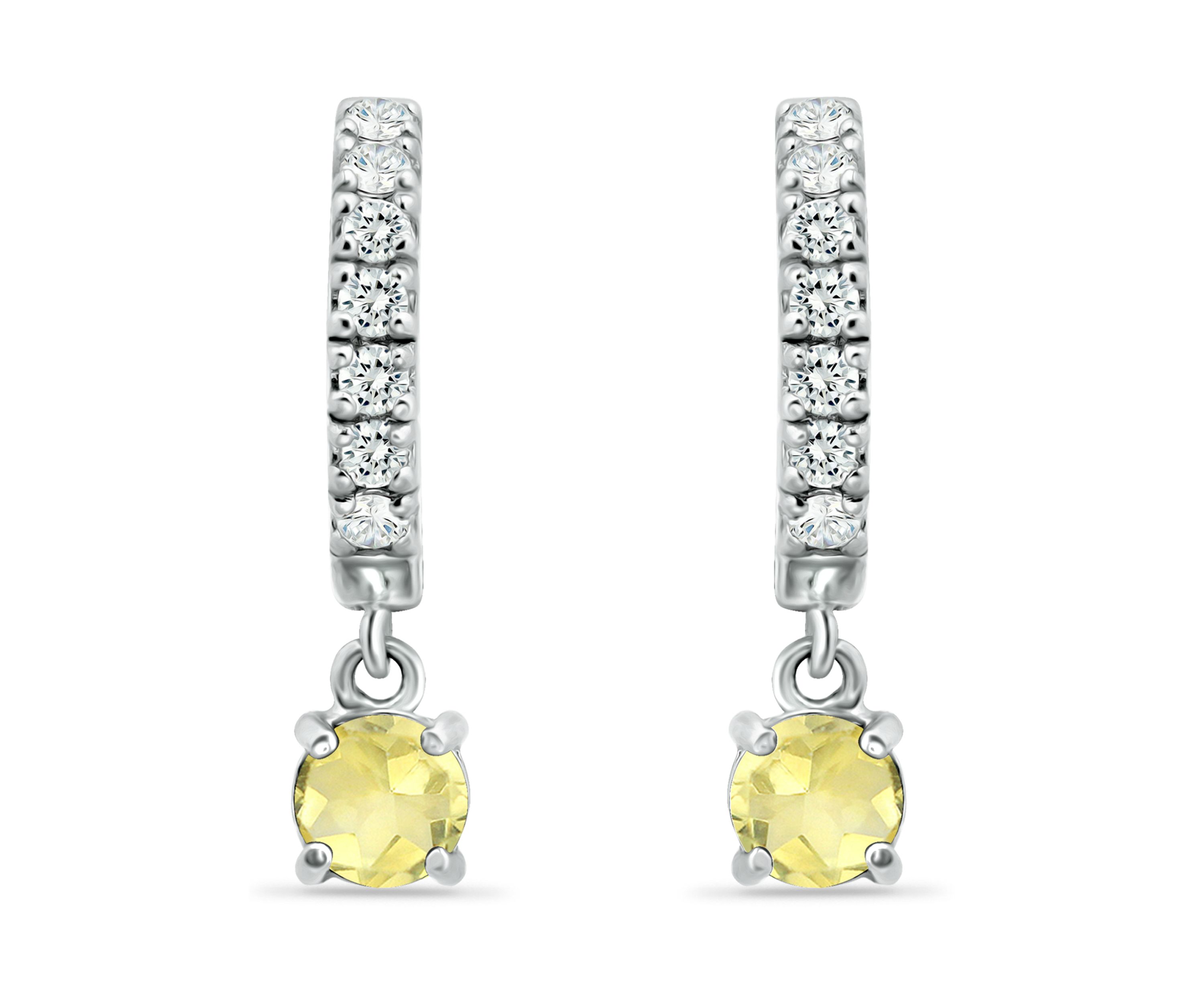 Belk & Co. 1.26 ct. t.w. Citrine and White Topaz Huggie Hoop Drop ...