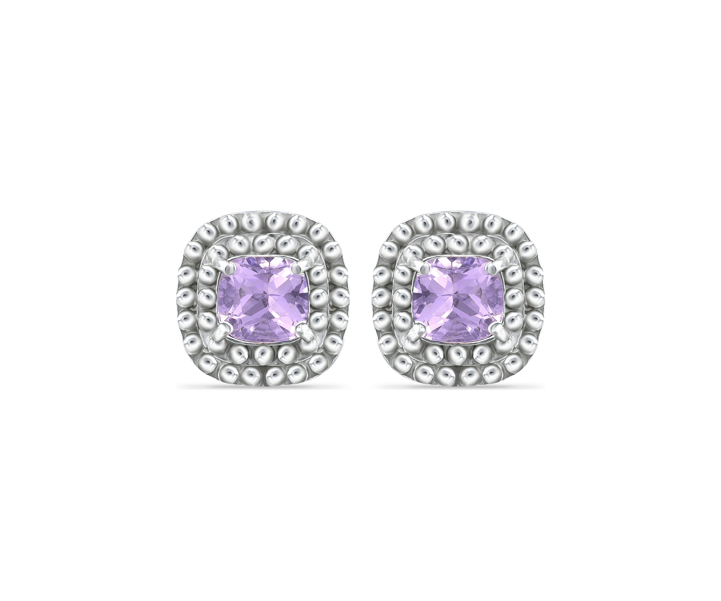 1.52 ct. t.w. Amethyst Stud Earrings in Sterling Silver