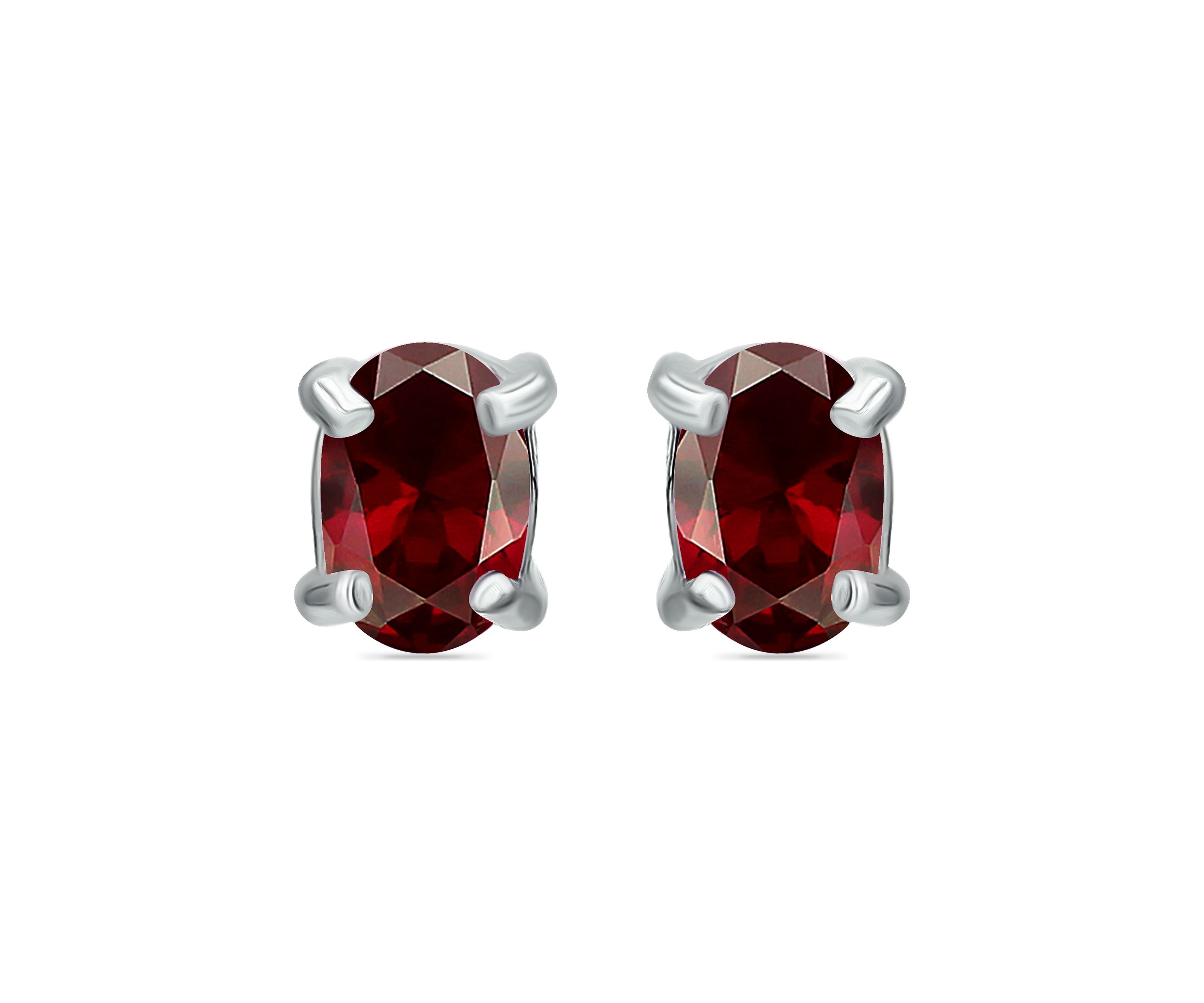 1 ct. t.w. Garnet Stud Earrings, Sterling Silver