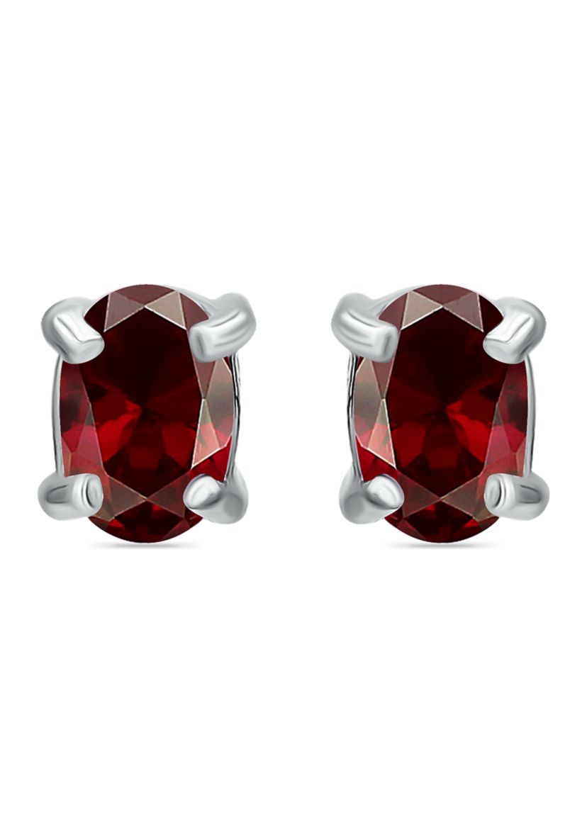 1 ct. t.w. Garnet Stud Earrings, Sterling Silver