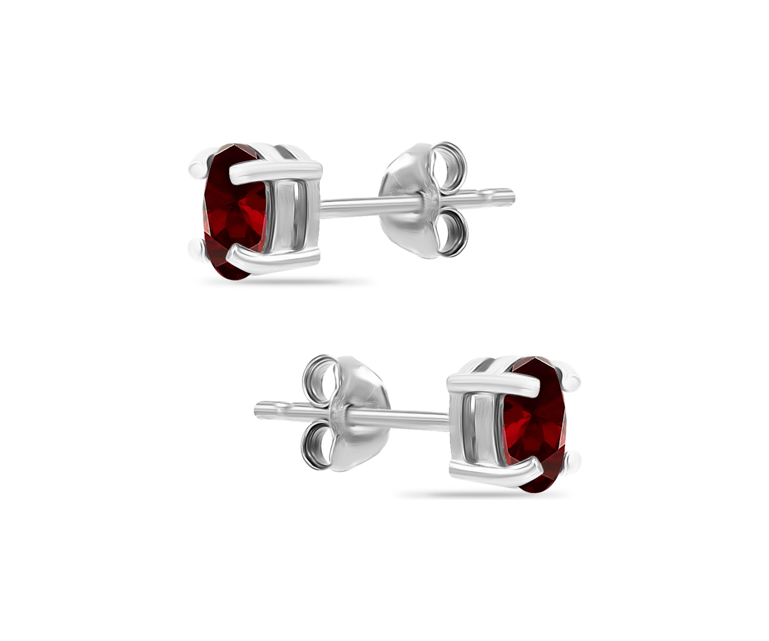 1 ct. t.w. Garnet Stud Earrings, Sterling Silver
