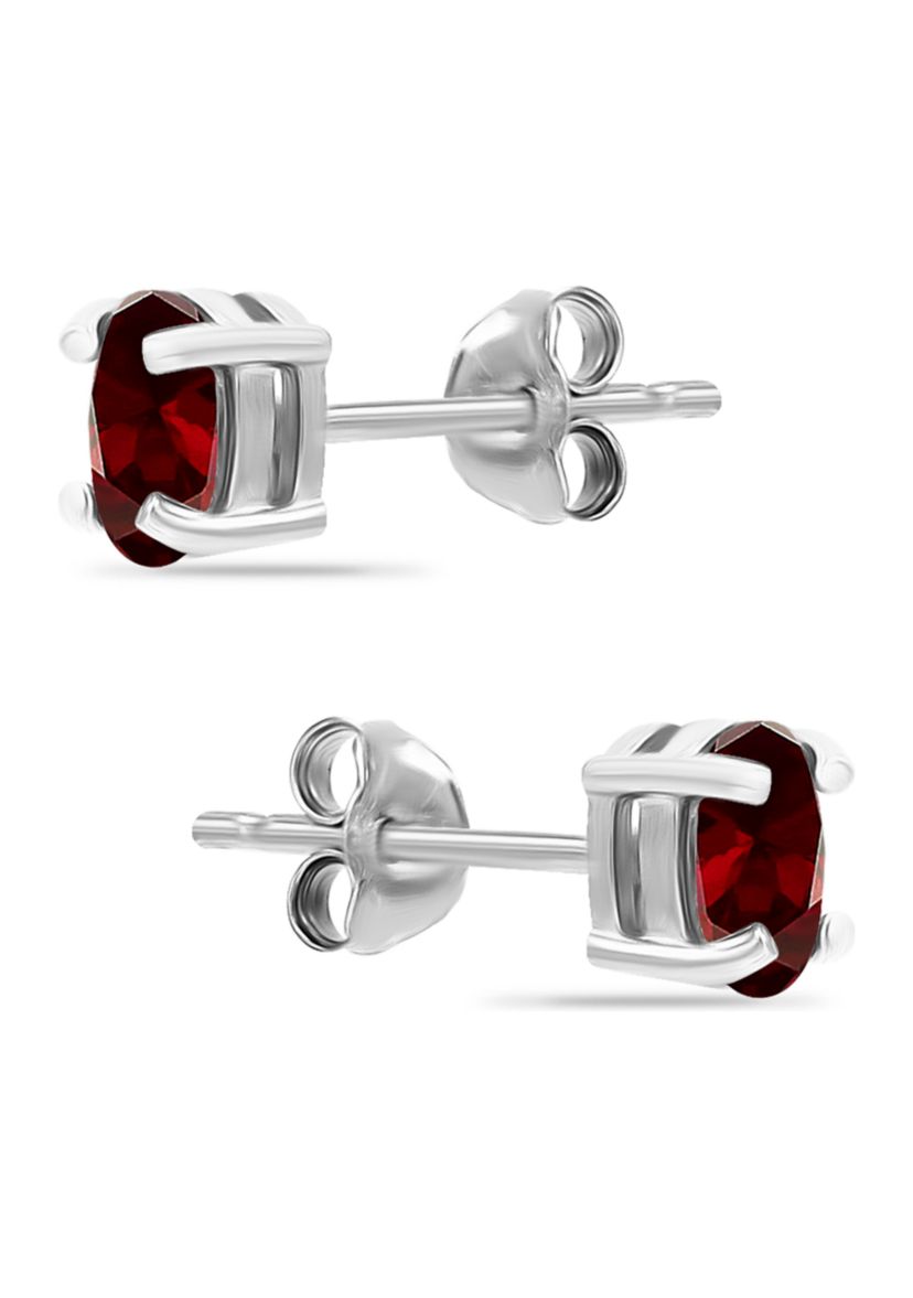 1 ct. t.w. Garnet Stud Earrings, Sterling Silver