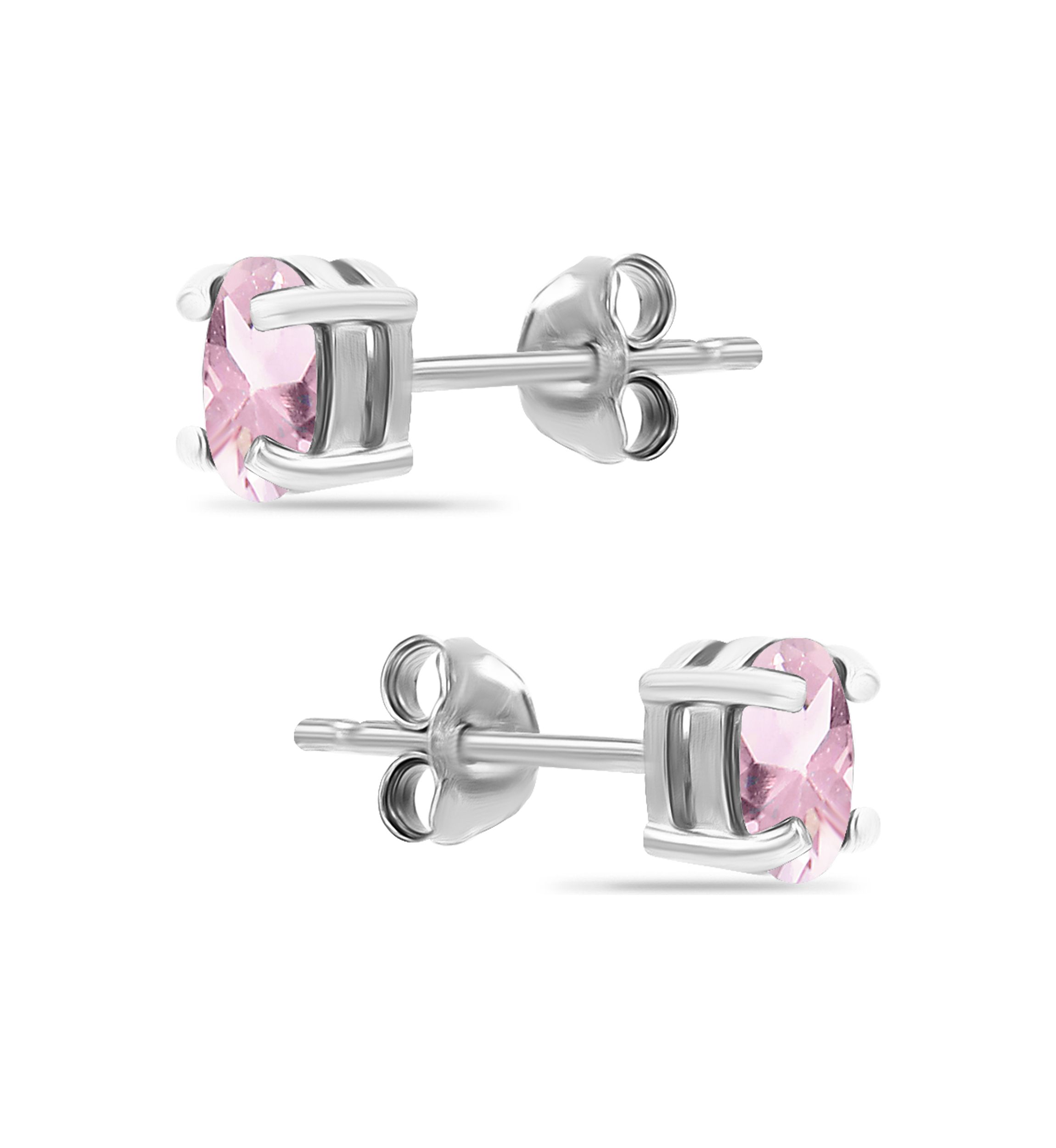 3/4 ct. t.w. Pink Tourmaline Stud Earrings, Sterling Silver