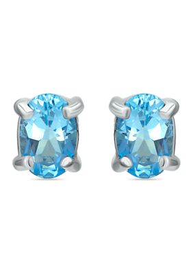 Belk & Co 1 ct. t.w. Swiss Blue Topaz Stud Earrings, Sterling Silver