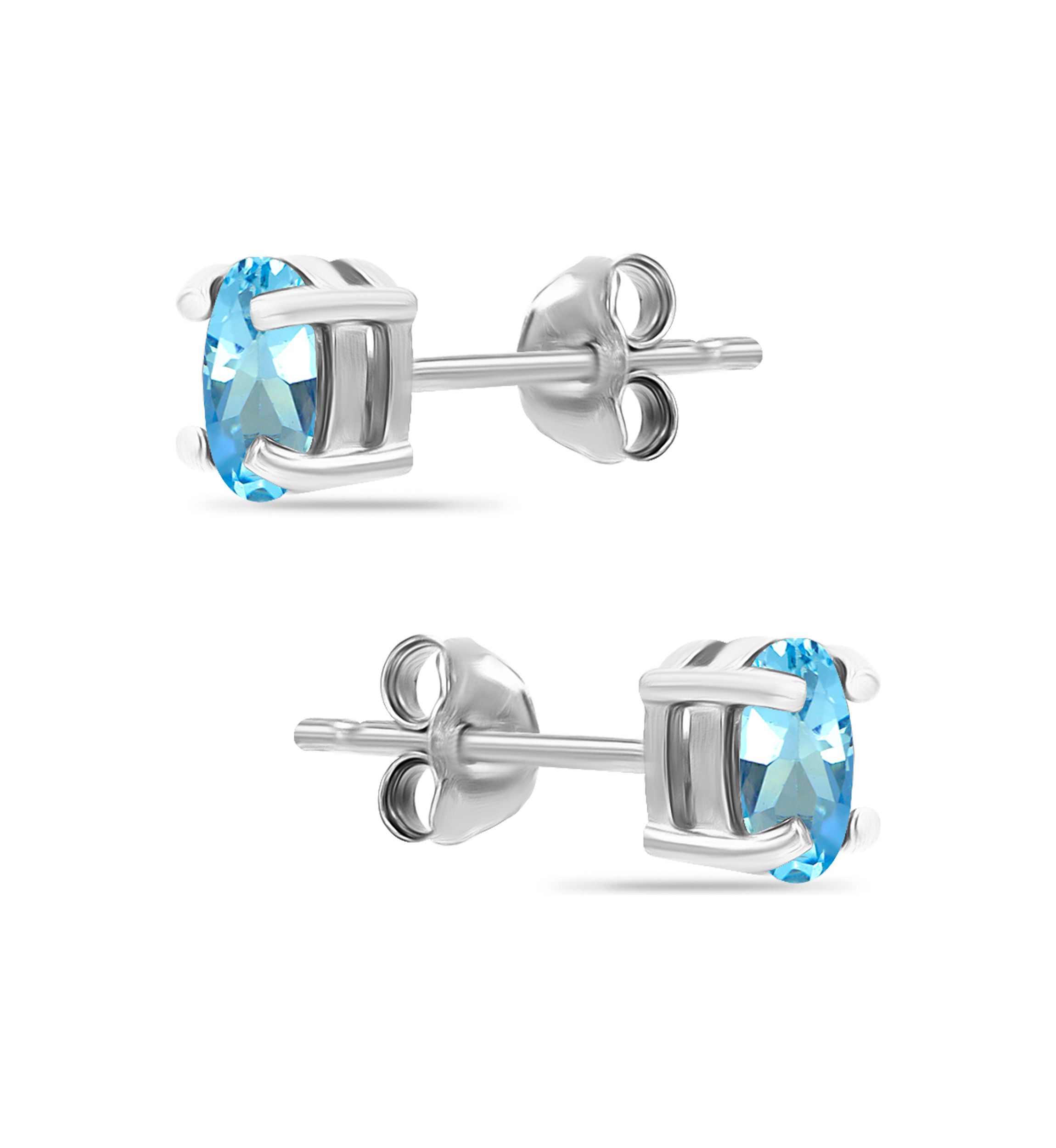 1 ct. t.w. Swiss Blue Topaz Stud Earrings, Sterling Silver