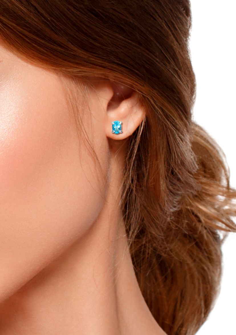 1 ct. t.w. Swiss Blue Topaz Stud Earrings, Sterling Silver