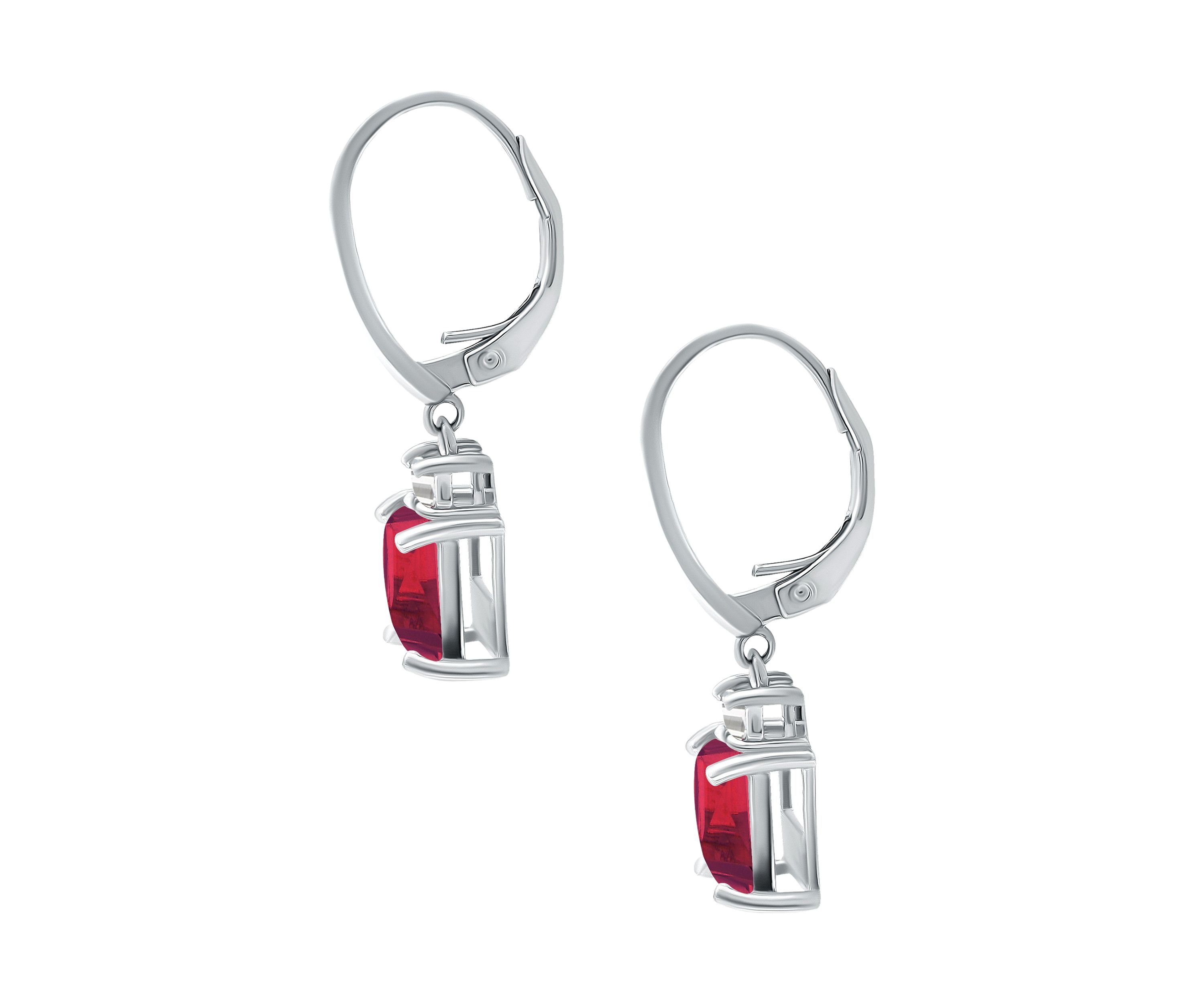 Lab Created 3.73 ct. t.w. Created Pink and  White Sapphire Drop Lever Back Earrings, Sterling Silver