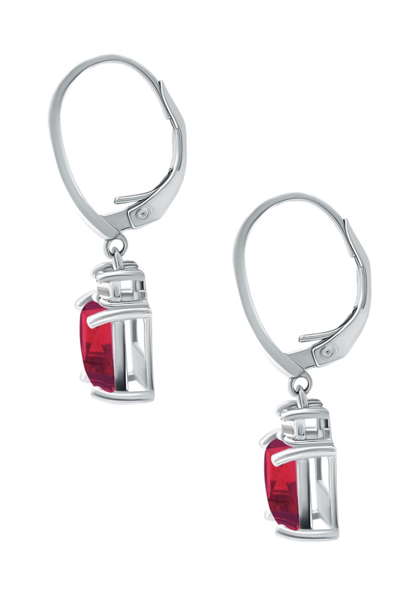 Lab Created 3.73 ct. t.w. Created Pink and  White Sapphire Drop Lever Back Earrings, Sterling Silver