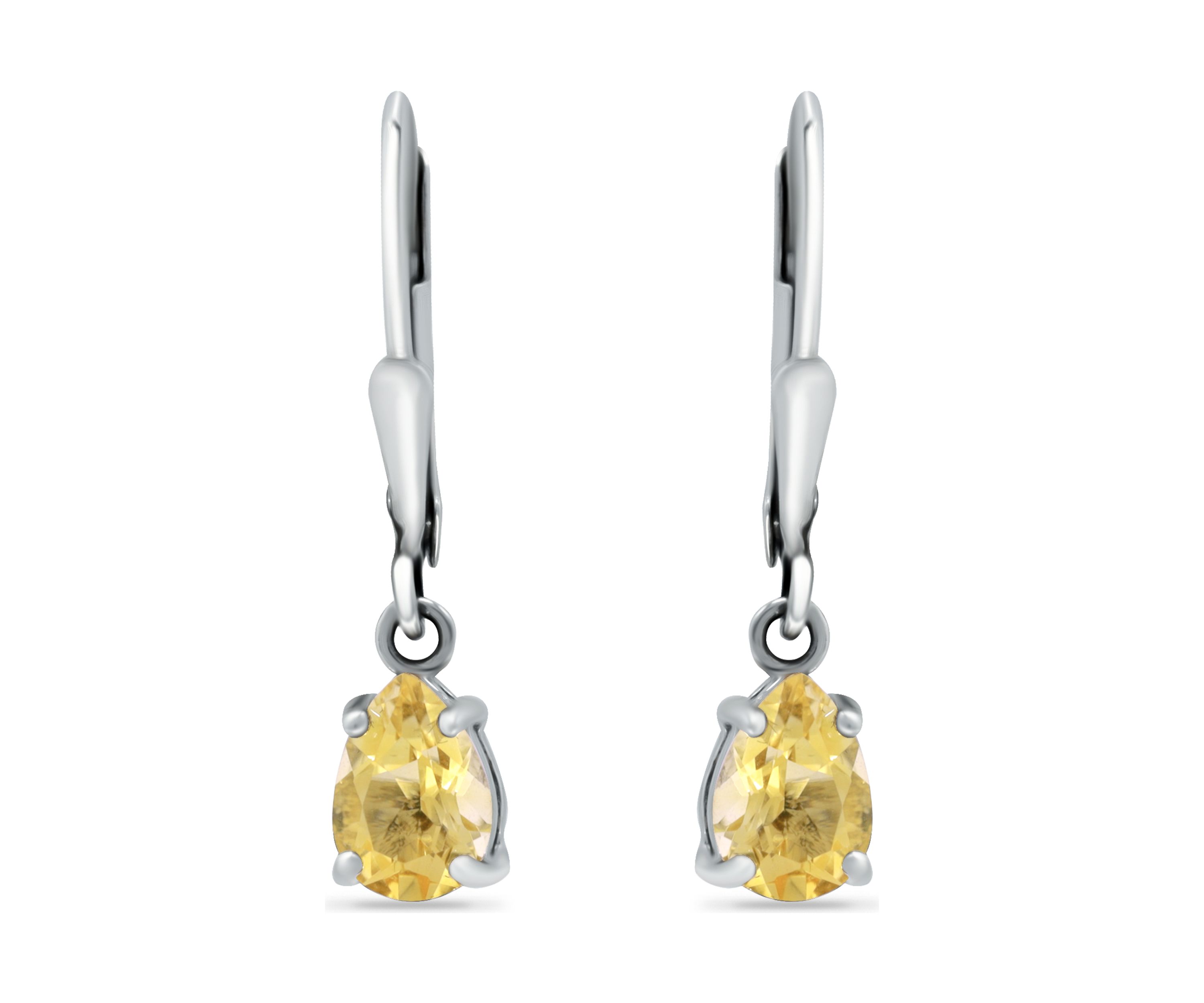1.24 ct. t.w. Citrine Lever Back Earrings in Sterling Silver