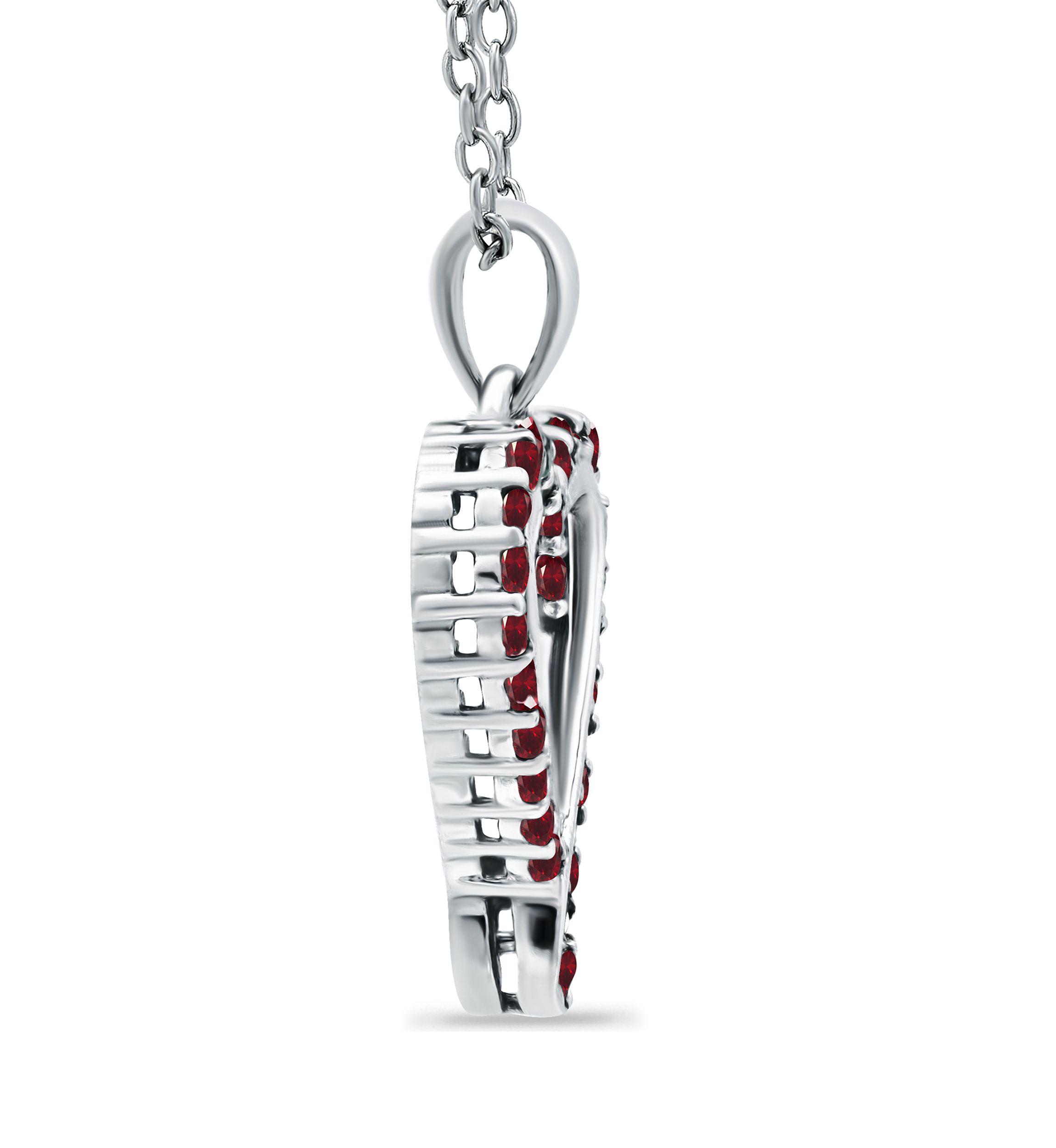 1/3 ct. t.w. Ruby Heart Pendant Necklace in Sterling Silver