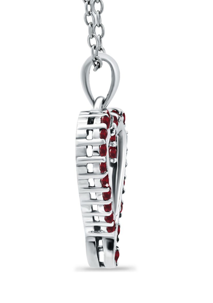 1/3 ct. t.w. Ruby Heart Pendant Necklace in Sterling Silver