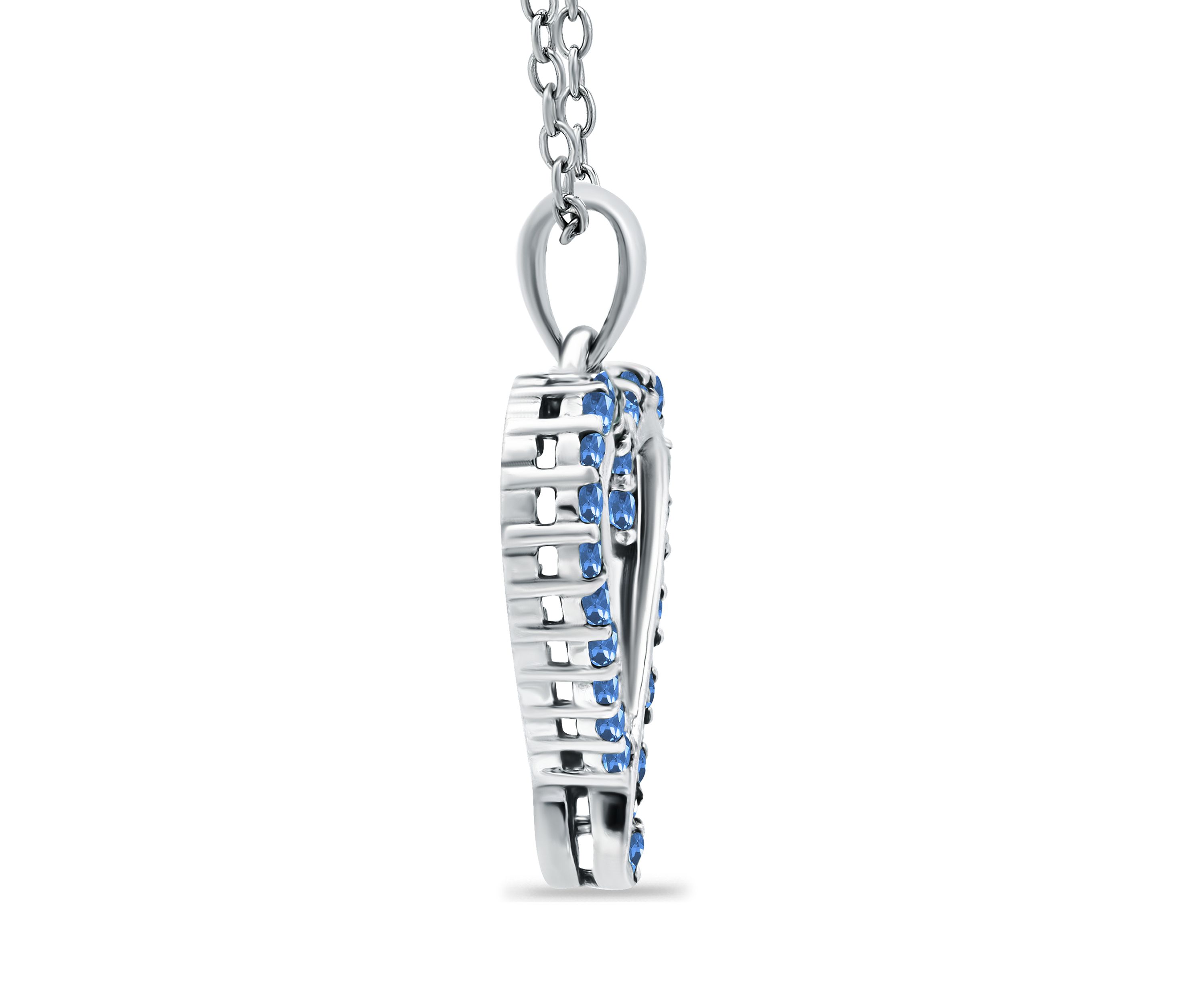 1/3 ct. t.w. Sapphire Heart Pendant Necklace in Sterling Silver