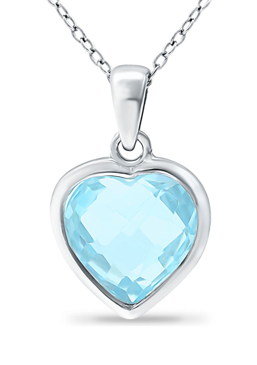 3.6 ct. t.w. Blue Topaz Heart Briolette Pendant Necklace in Sterling Silver