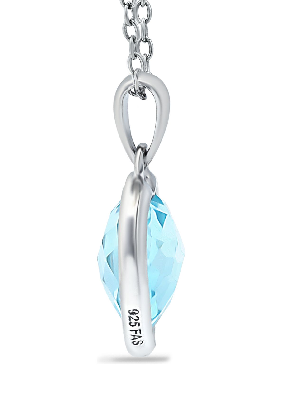 3.6 ct. t.w. Blue Topaz Heart Briolette Pendant Necklace in Sterling Silver
