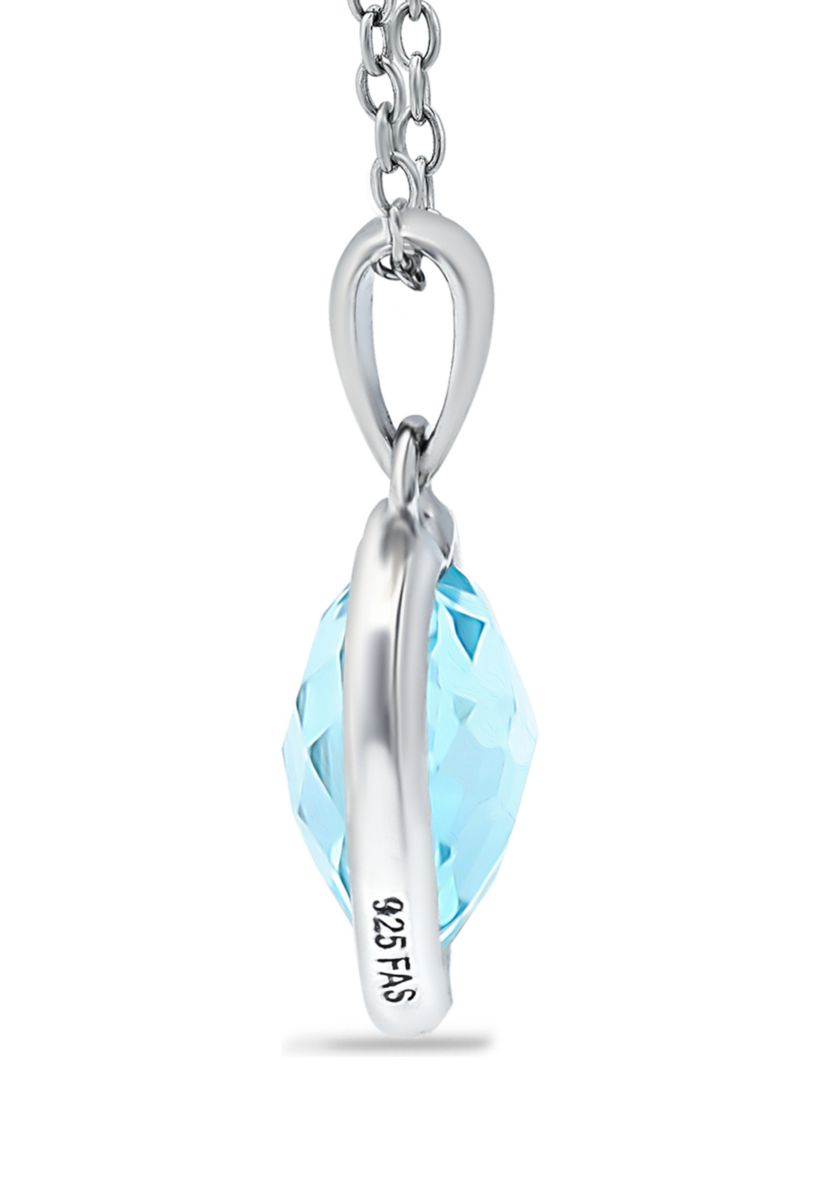 3.6 ct. t.w. Blue Topaz Heart Briolette Pendant Necklace in Sterling Silver