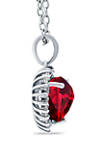 3.19 ct. t.w. Created Pink Sapphire and 1/3 ct. t.w. Created White Sapphire Heart Pendant Necklace in Sterling Silver