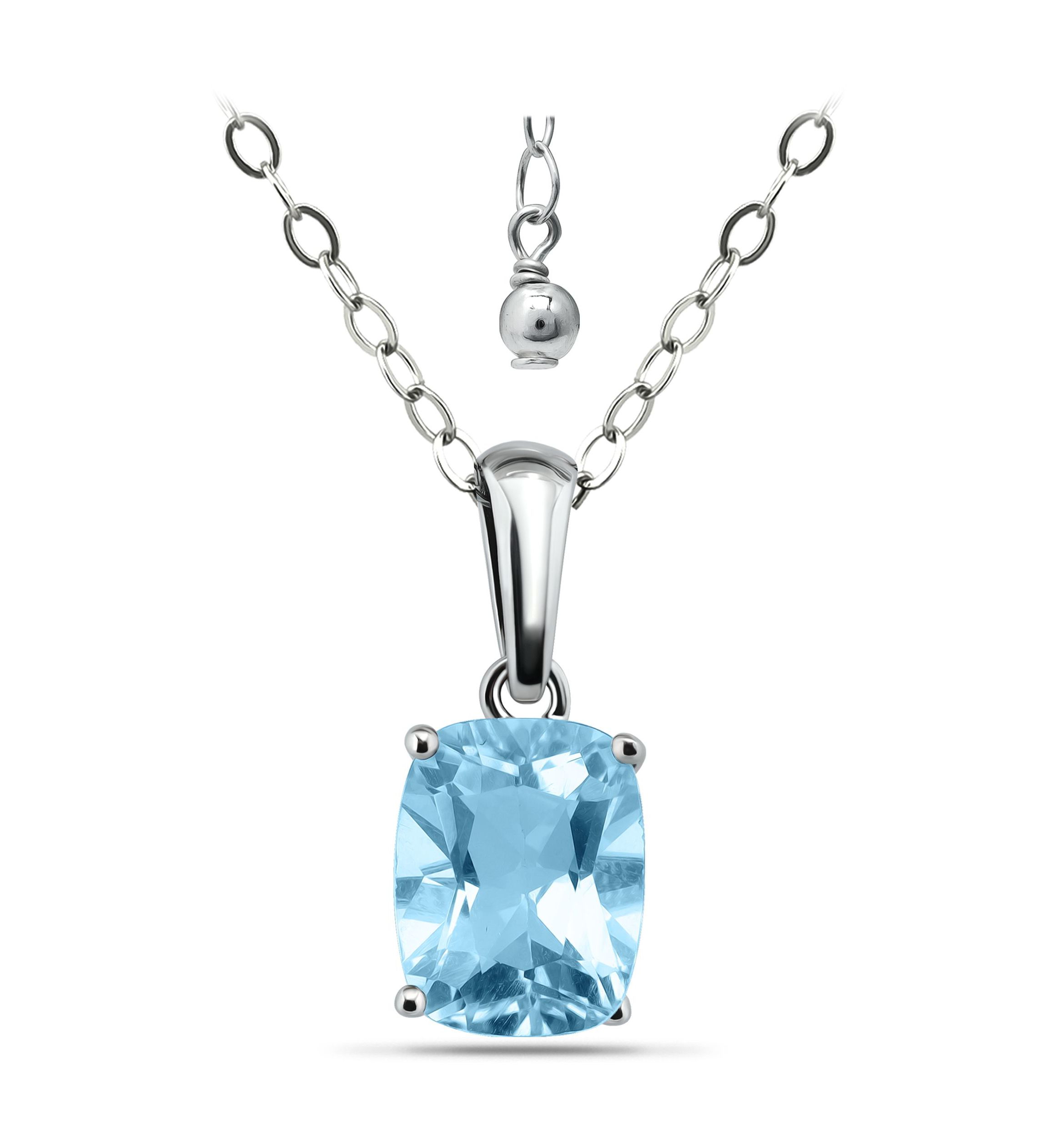 2 1/2 Cttw 9X7 Octagon Blue Topaz Pendant w/Bale, Sterling Silver, DS