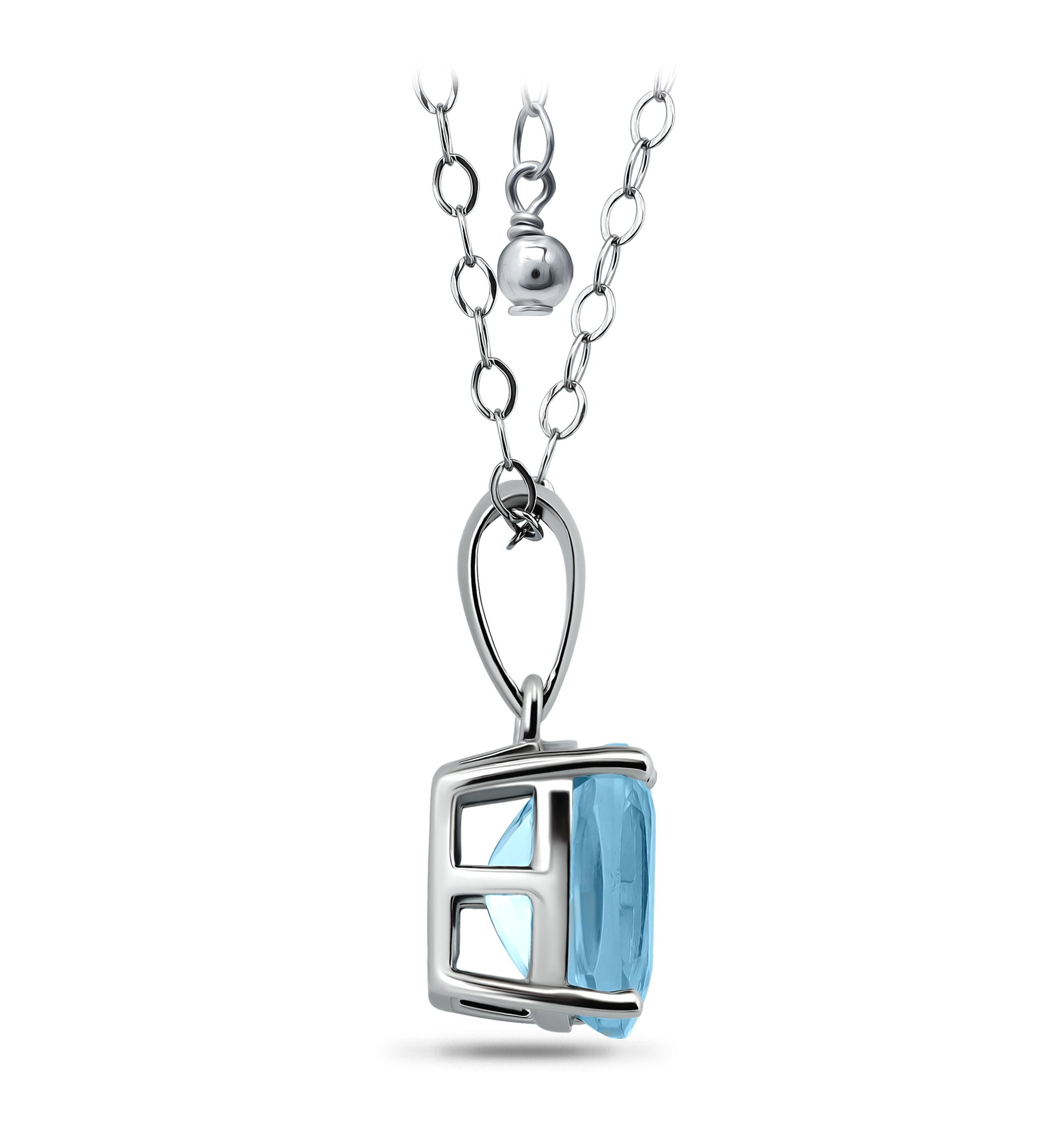 2 1/2 Cttw 9X7 Octagon Blue Topaz Pendant w/Bale, Sterling Silver, DS