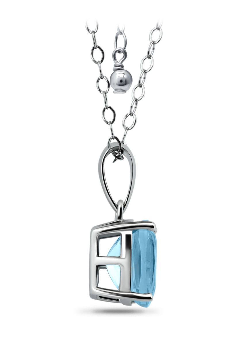 2 1/2 Cttw 9X7 Octagon Blue Topaz Pendant w/Bale, Sterling Silver, DS
