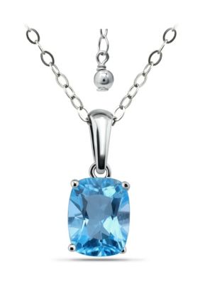 Belk & Co 2 1/10 Cttw 9X7 Octagon Swiss Blue Topaz Pendant w/Bale, Sterling Silver, DS