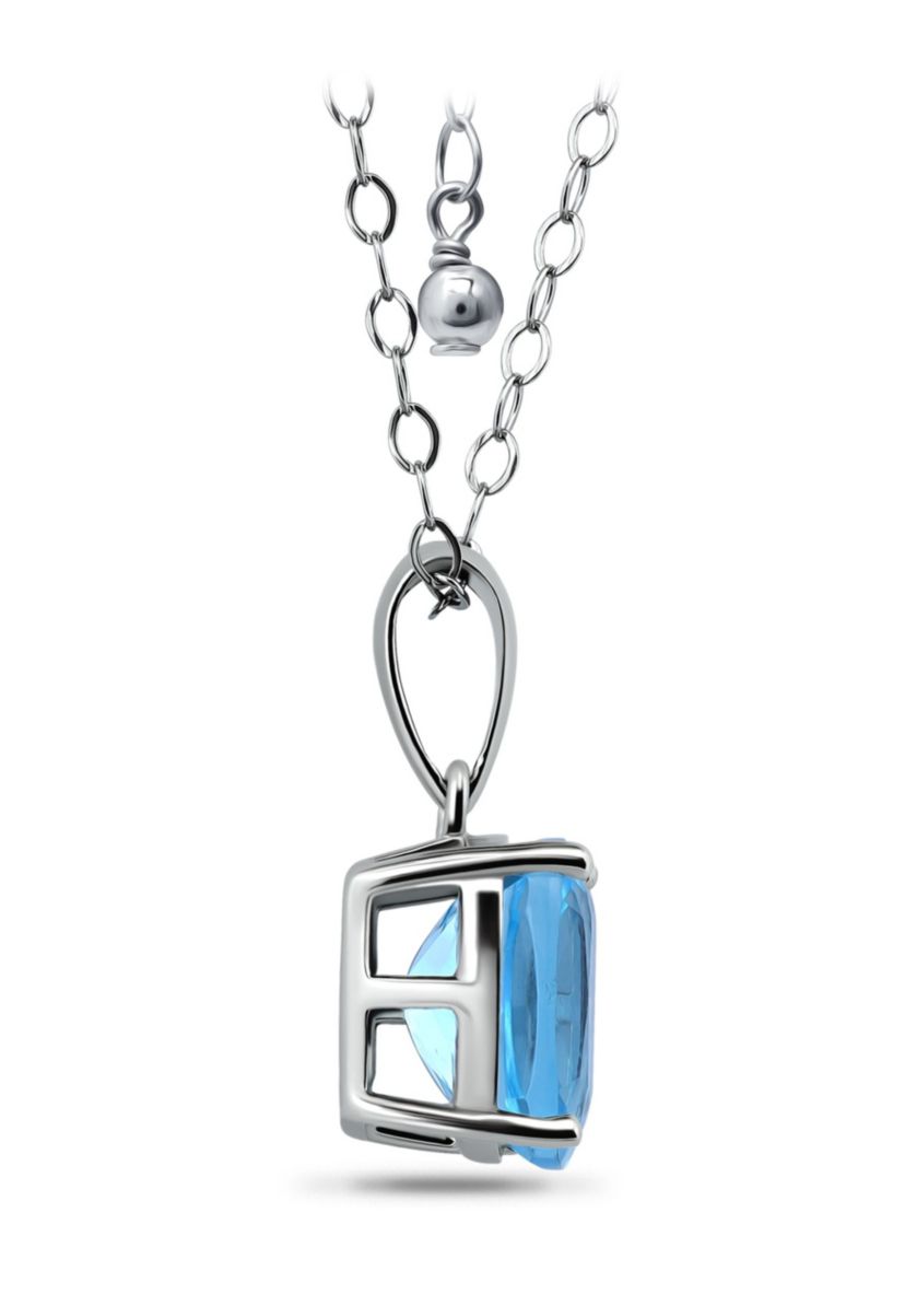 2 1/10 Cttw 9X7 Octagon Swiss Blue Topaz Pendant w/Bale, Sterling Silver, DS