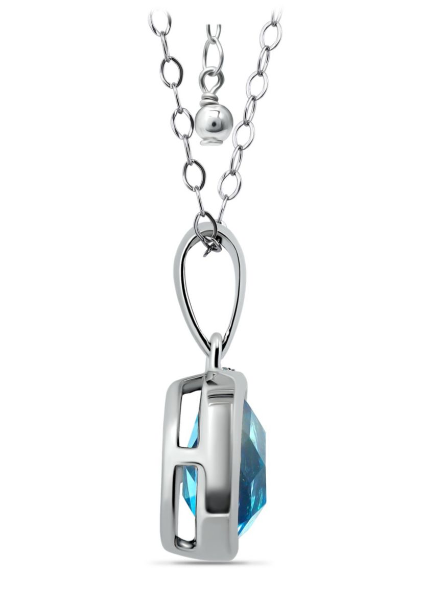 1 1/4 Cttw 8X6mm Oval London Blue Topaz Pendant w/Bale, Sterling Silver, DS