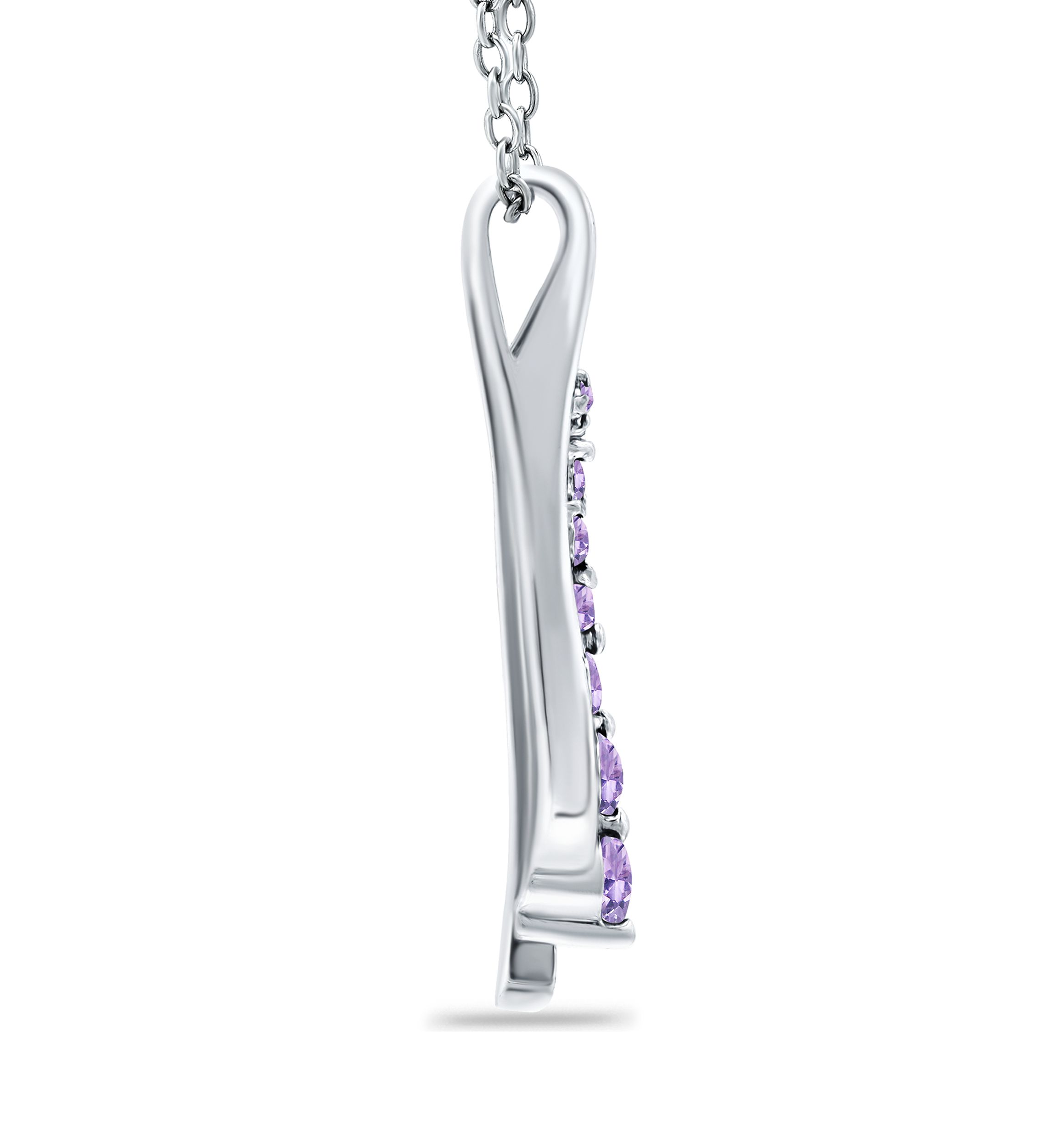 1/3 ct. t.w. Amethyst 7-Stone Journey Pendant Necklace in Sterling Silver
