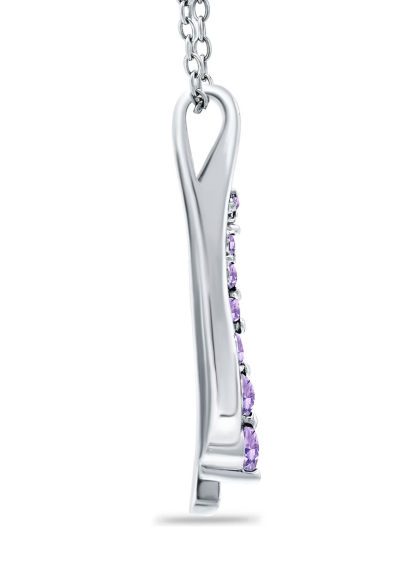 1/3 ct. t.w. Amethyst 7-Stone Journey Pendant Necklace in Sterling Silver