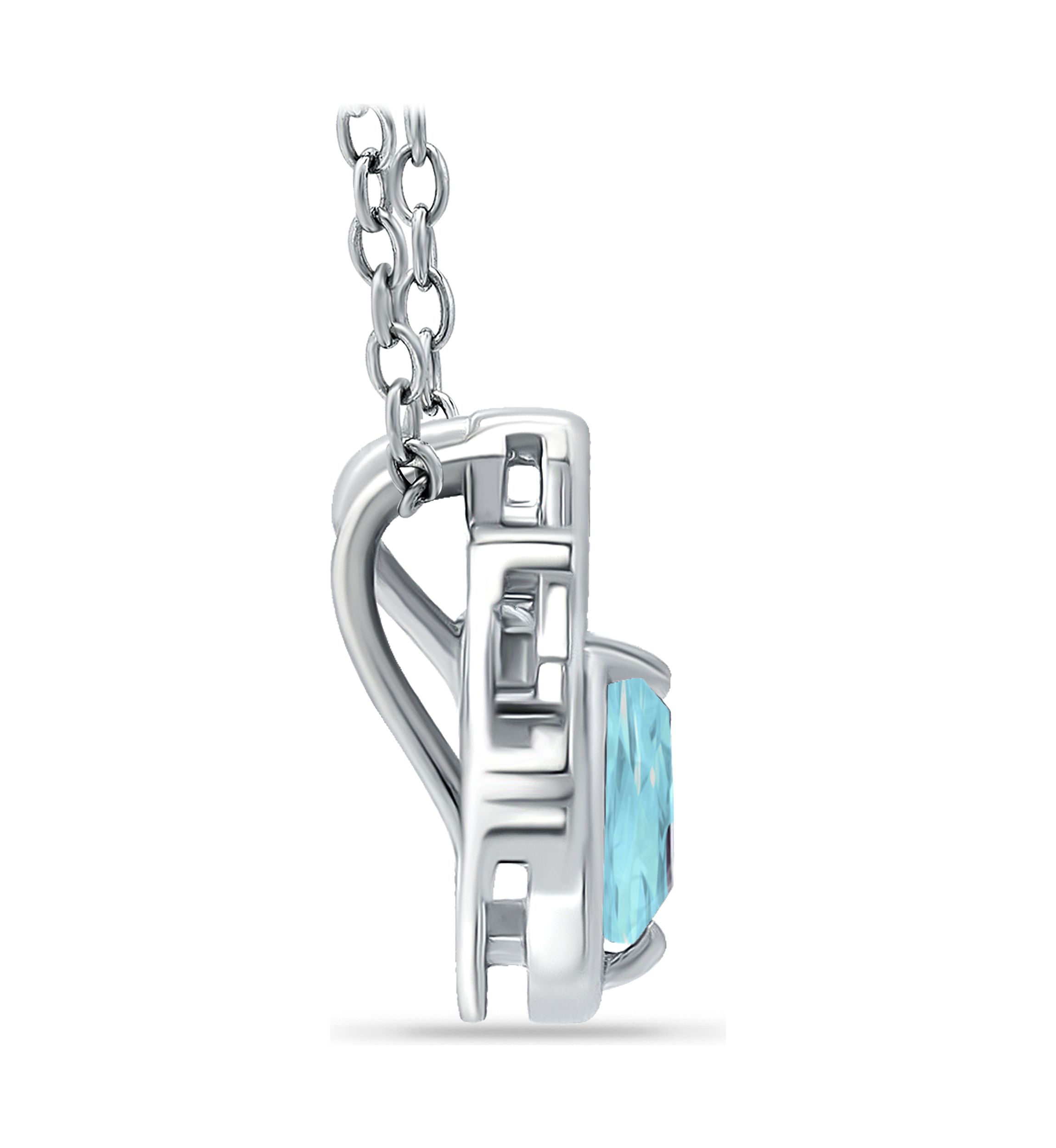 3/4 ct. t.w. Blue and White Topaz Paw Necklace, Sterling Silver