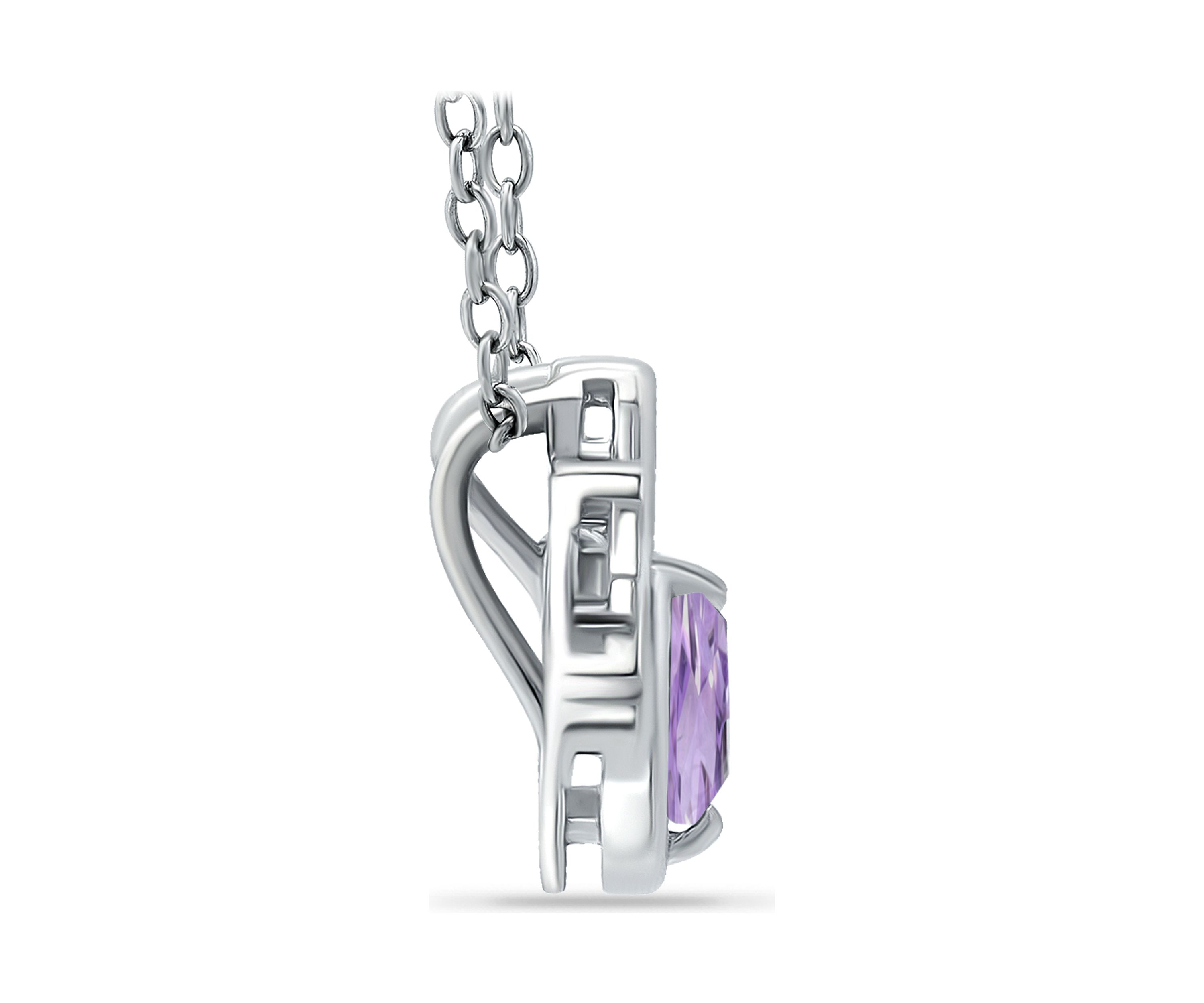 5/8 ct. t.w. Amethyst and White Topaz Paw Necklace, Sterling Silver