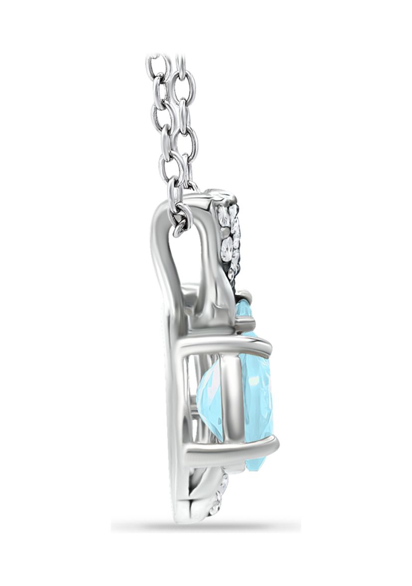 1.5 ct. t.w. Blue and White Topaz Bee Necklace, Sterling Silver