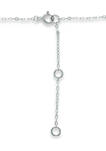 Fresh Water Pearl Drop Station Necklace in Sterling Silver