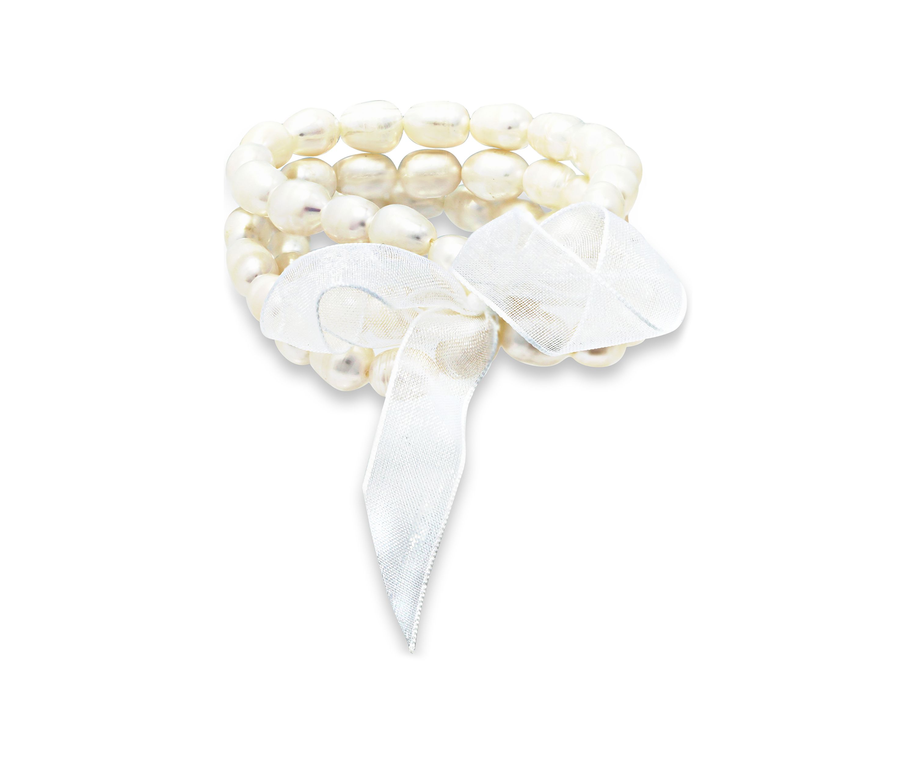 Fresh Water Pearl 3 Strand Stretch Bracelet