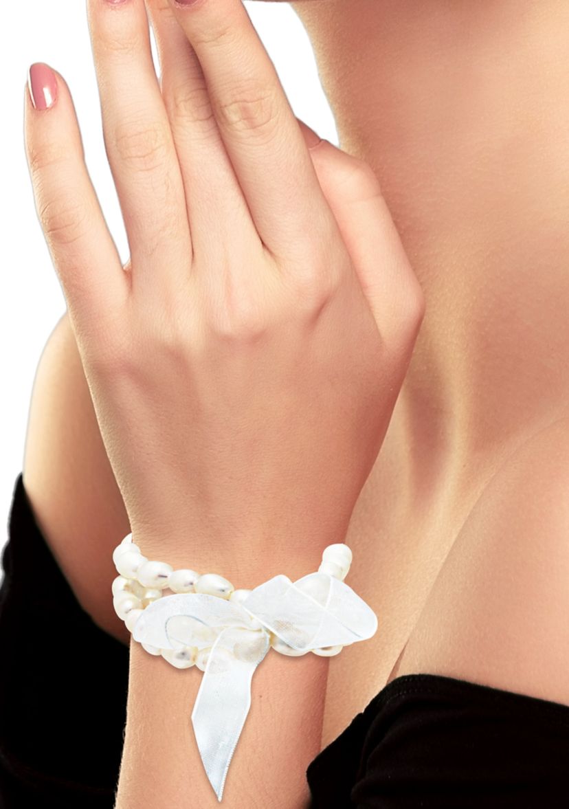 Fresh Water Pearl 3 Strand Stretch Bracelet
