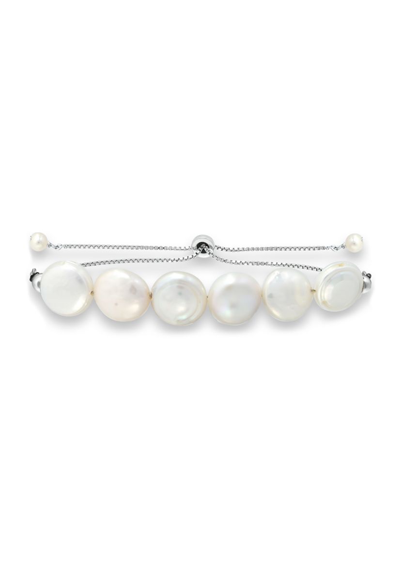 Fresh Water Pearl Bolo Bracelet, Sterling Silver