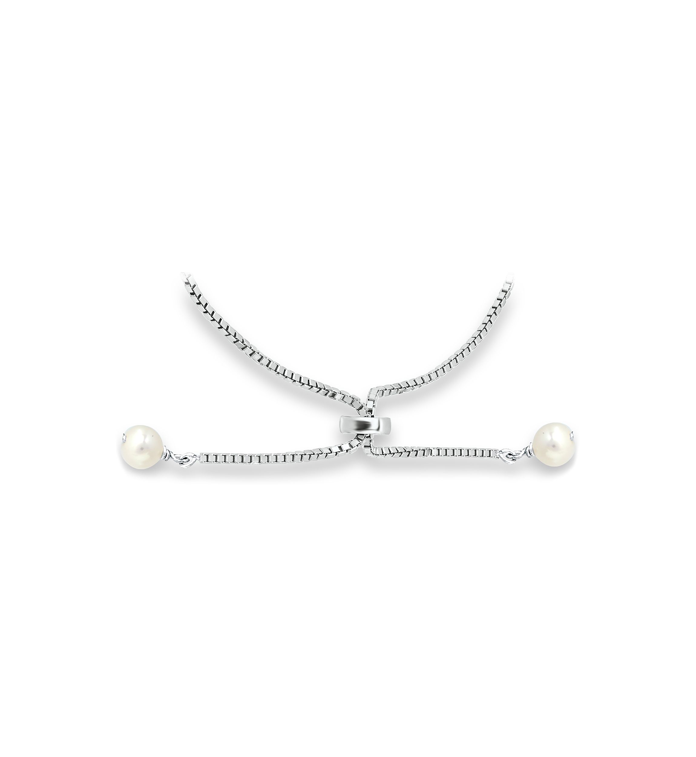 Fresh Water Pearl Bolo Bracelet, Sterling Silver
