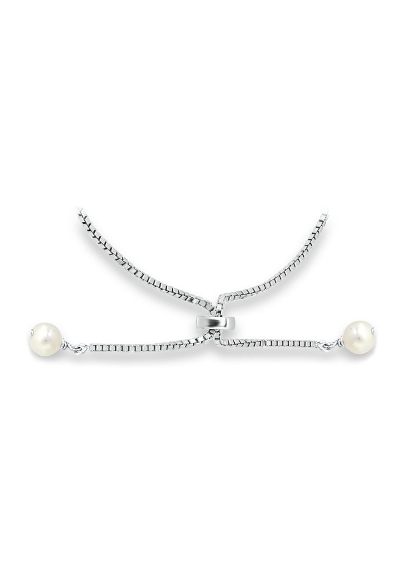 Fresh Water Pearl Bolo Bracelet, Sterling Silver