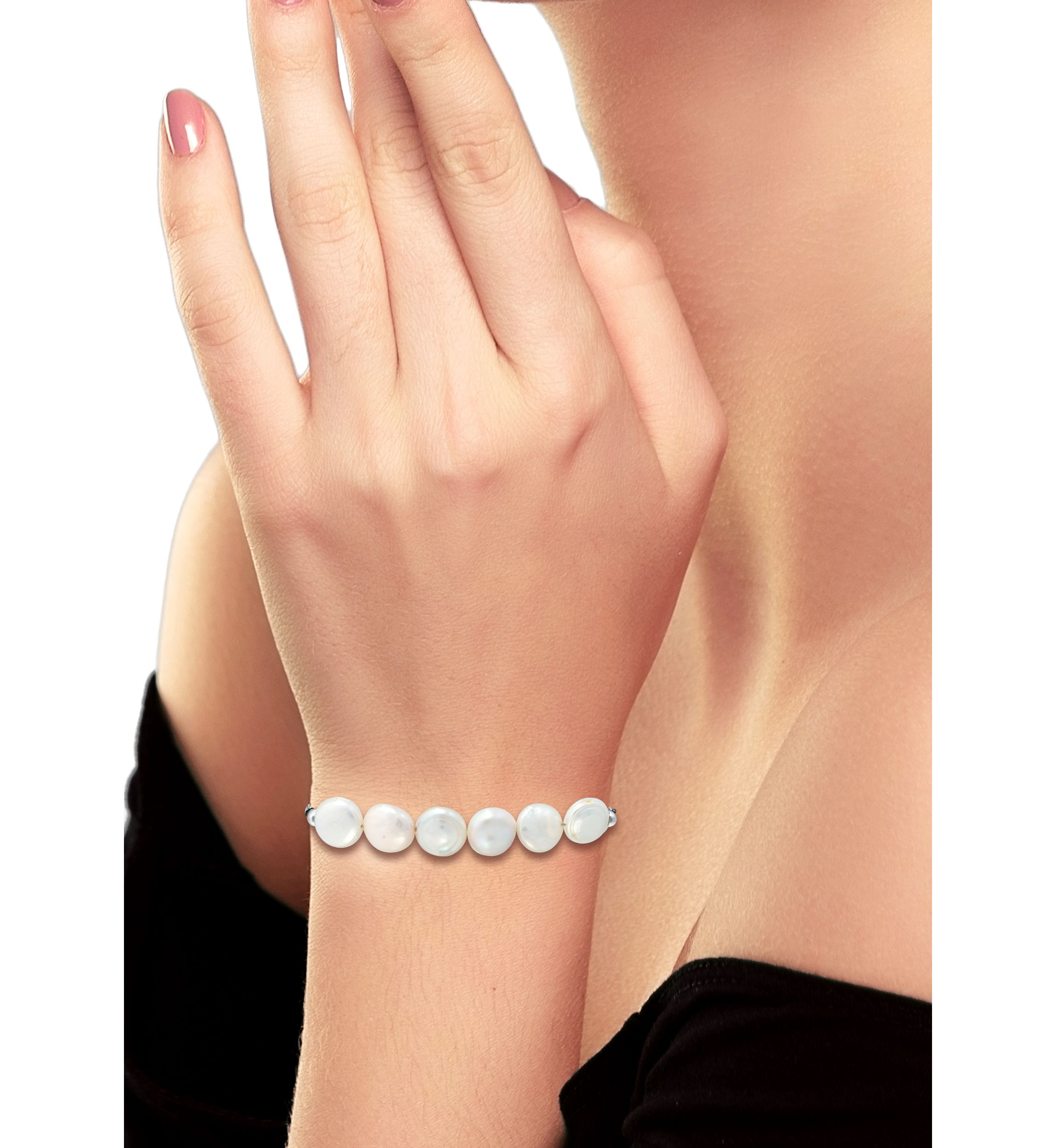 Fresh Water Pearl Bolo Bracelet, Sterling Silver
