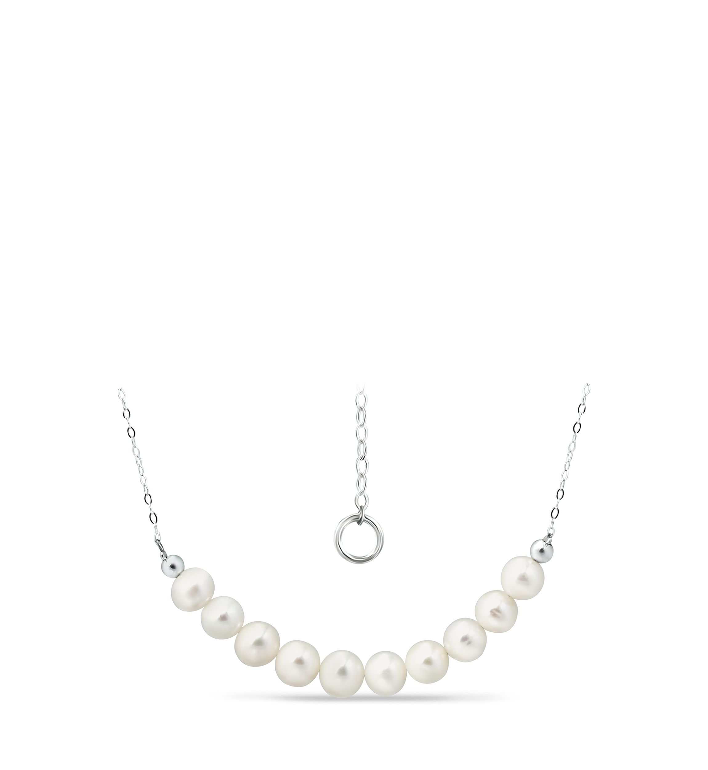 Fresh Water Pearl Necklace in Sterling Silver