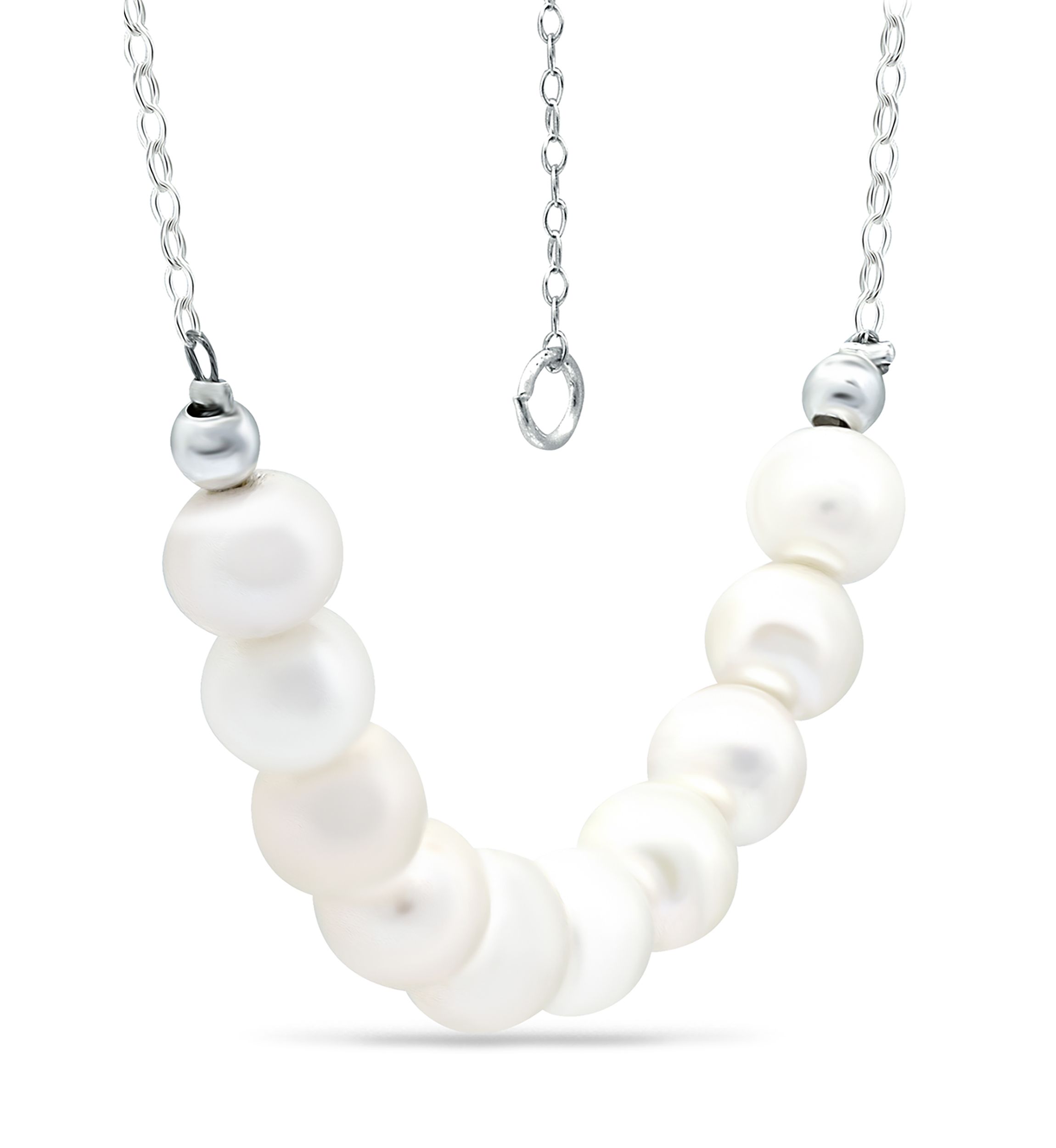 Fresh Water Pearl Necklace in Sterling Silver
