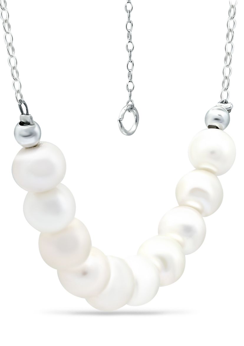 Fresh Water Pearl Necklace in Sterling Silver