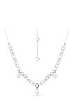 Freshwater Pearl Station Link Chain Necklace