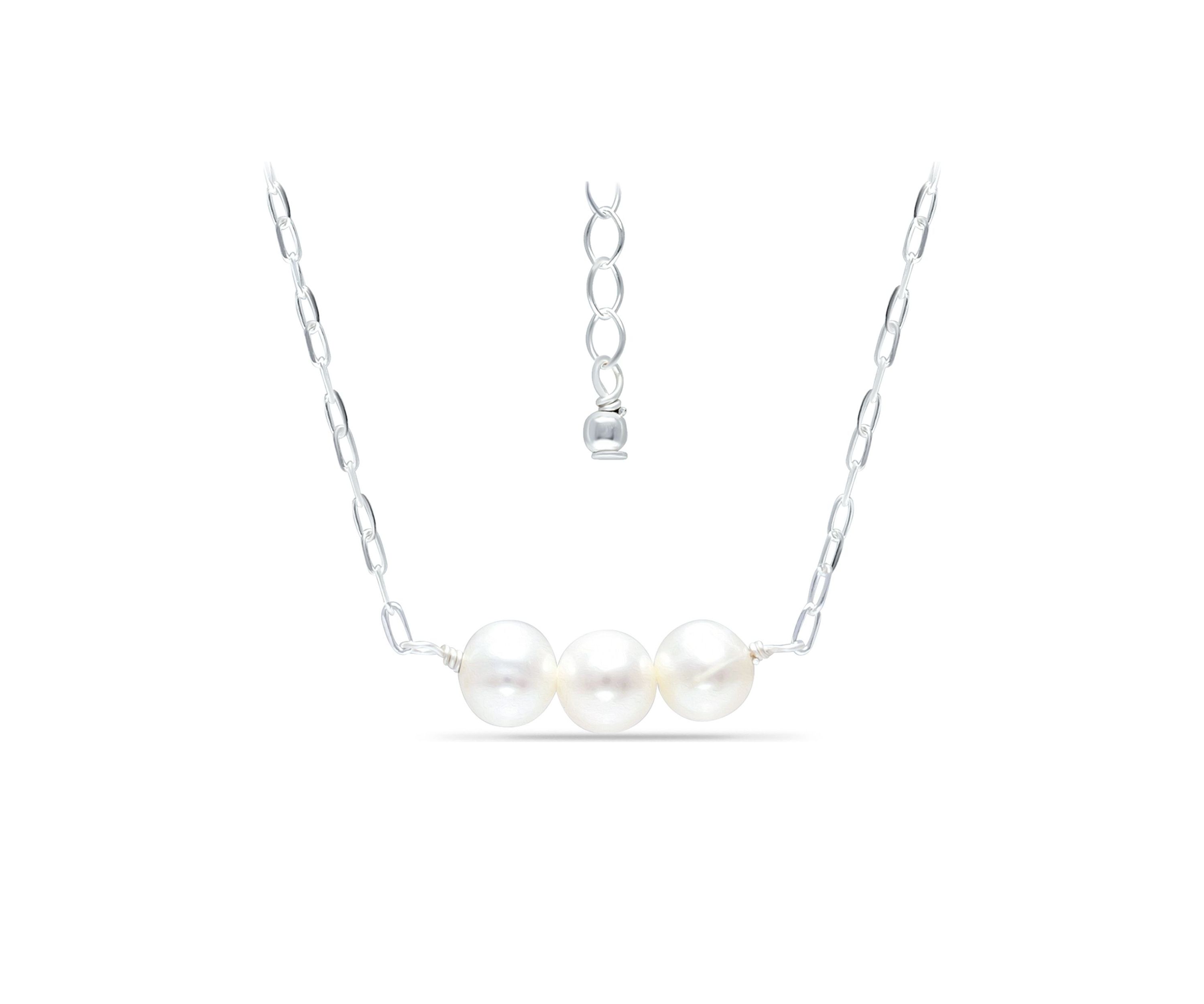 Fresh Water Pearl Paper Clip Chain Necklace, Sterling Silver