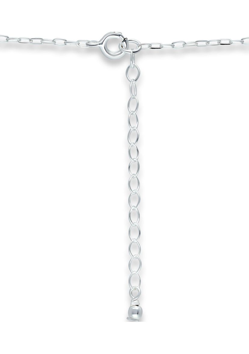 Fresh Water Pearl Paper Clip Chain Necklace, Sterling Silver